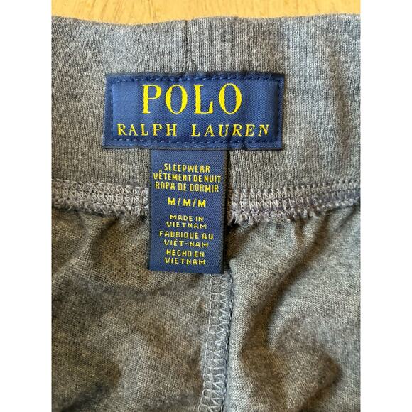 Polo Ralph Lauren Mens Med 100% Cotton Gray Sleep Shorts AOP Pony Logo MSRP $50 - Picture 4 of 11